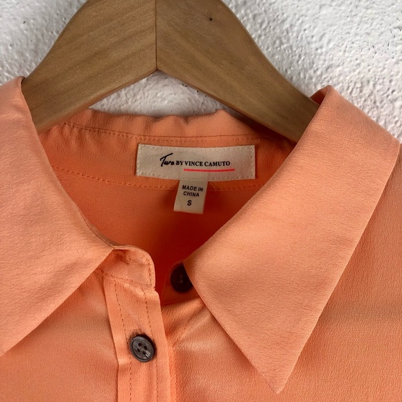 Tura by Vince Camuto peach silk button up blouse S - Picture 4 of 6